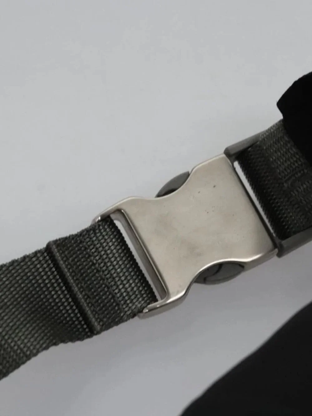 PRADA Sports Waist Bag Nylon Black Gray Silver Auth ar13262